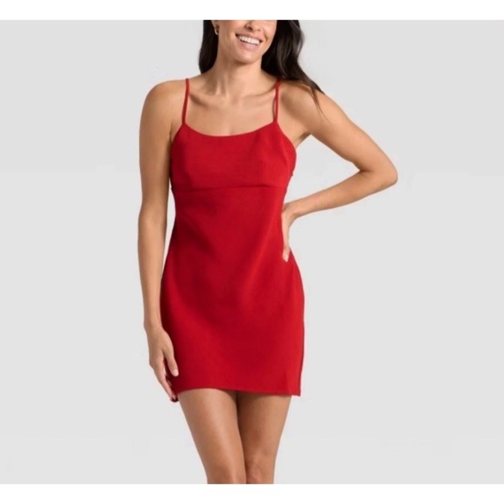 A New Day‎ Women's Crepe Slip Mini Dress Red Sz Small